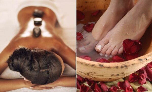 Elle Posh Nails and Spa Umhlanga pamper package for 2 people date hot stone massage foot ritual soak massage scrub facial