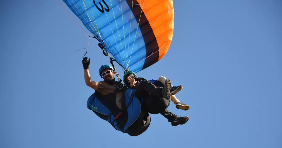 paragliding in the air