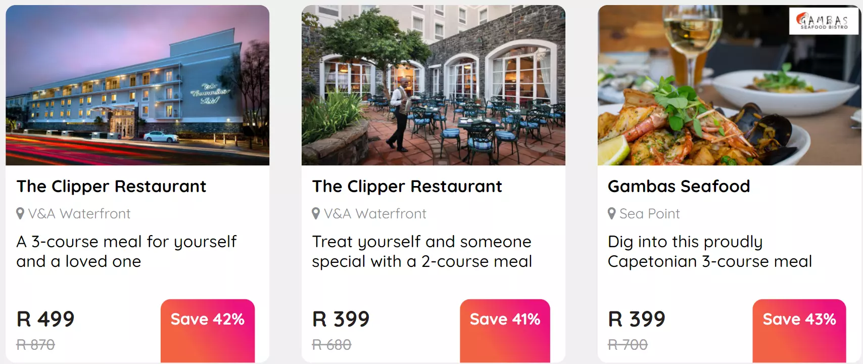 restaurant deals - things to do in cape town