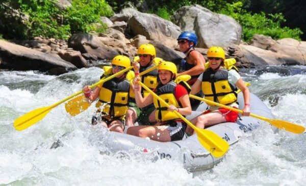 Experience river rafting or tubing in parys