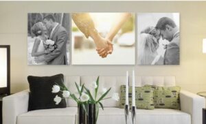 get three mounted block canvas with canvas framing