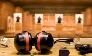 An indoor shooting range experience