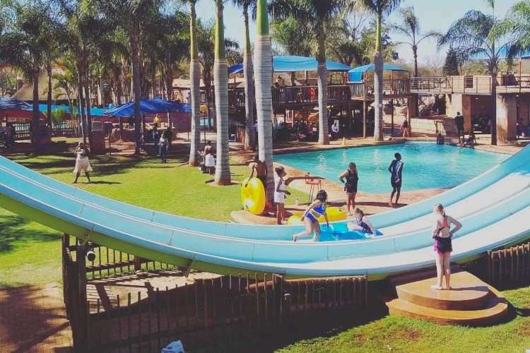 Children and adults at splash and jump zone polokwane - things to do in limpopo