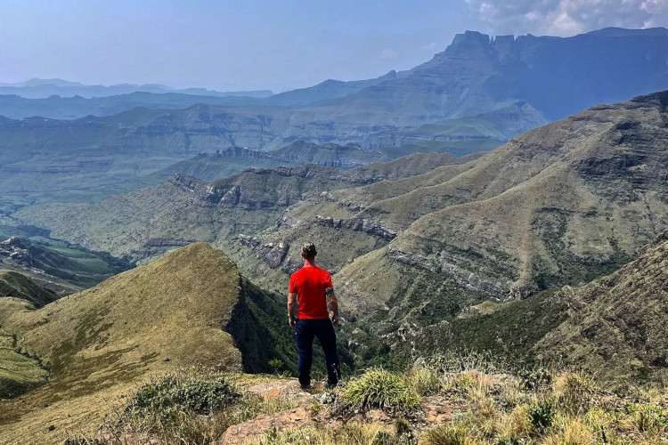 view over the Drakensberg mountains