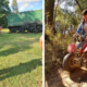 A collage of a person at a shooting range and a woman on quad bike from Horse Riding Adventure in Rayton