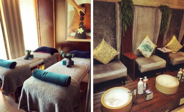 A collage of treatment areas at Spa D'Sulis in Umhlanga Ridge