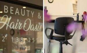 A Collage of the outside and treatment area at Beauty and Hair Oasis in Sunninghill.