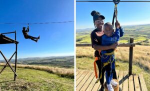 A collage of people enjoying a zipline experience from Highstakes Activities in Cato Ridge