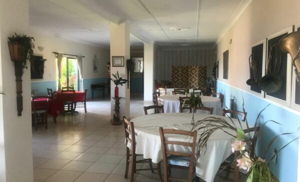 The dining room at Hotel Belo Recife in Mozambique