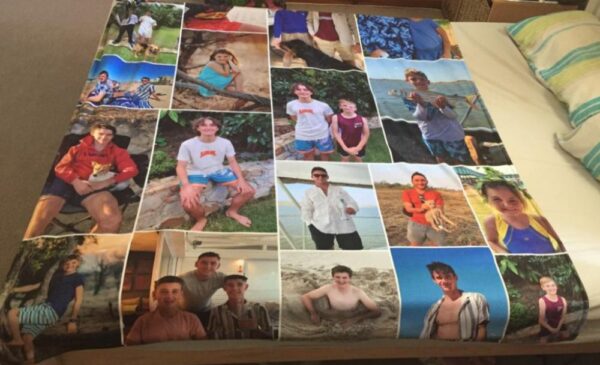 A personalized blanket from Memory Prints