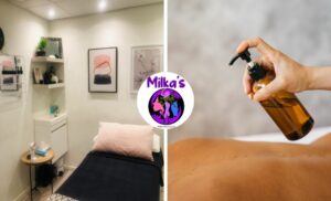A treatment area and someone getting a 45-minute massage at Milka's at Precision Beauty in Cape Town City Centre