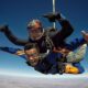 A man enjoying skydiving at Skydive The Ranch