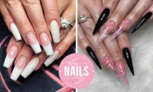 A collage of Acrylic nails done at Tammy Taylor Nails in Cresta
