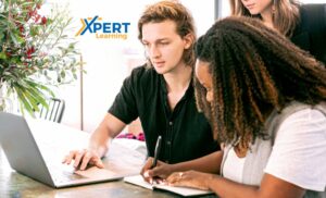 A student completing an online Leadership and Management course from Xpert Learning