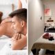 A collage of two men getting a massage and a treatment area at Chai Thai Spa in Centurion