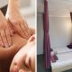 A collage of a woman enjoying a massage and the treatment area at Lisa Thai Spa in Fourways