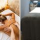 A collage of a woman getting a Swedish massage and the treatment area at Maisha Wellness in the City Bowl