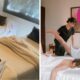 A collage of a treatment area and two friends getting a massage at O-Seasons Spa in Fourways