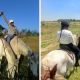 A collage of people riding horses at SA Horse Trails in Fourways