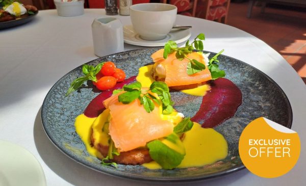 The smoked trout benedict at Auberge in Gardens