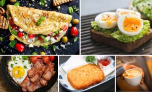 A collage of items on the breakfast menu at Cappello in Richards Bay