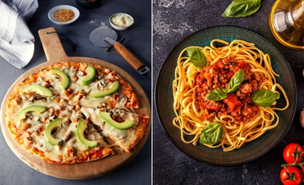 A collage of a pizza and pasta special from Cappello in Richards Bay