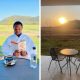 A collage of a guest enjoying their stay and the outside views from Edrange Luxury Lodge in Hartbeespoort