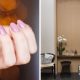 A collage of a gel manicure and a waiting area at Excentric Hair on Kloof in Gardens