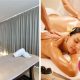 A collage of a couple getting a massage and a treatment area at La Jour Day Spa at The Square Boutique Hotel in Umhlanga