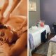 A collage of a couple getting a massage and a treatment area at Vee Fab Beauty & Spa in Randburg