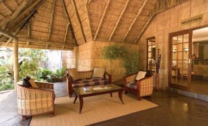 The outside lounge at the Zebra Nature Reserve in Cullinan