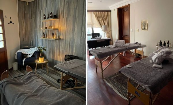 A collage of treatment areas at Zen We