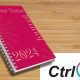 A personalised A4 hard cover wire bound journal from Ctrl P available for nationwide delivery
