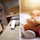 A collage of a stock photo of a couple getting a massage and a treatment area at Kolor Me Perfect in Morningside