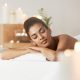 A stock photo of a woman relaxing at the spa