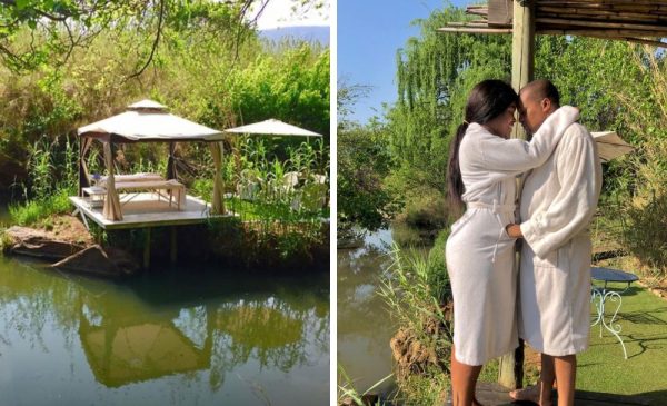 A collage of a treatment area and a couple at Iris Retreat & Spa in Hartbeespoort