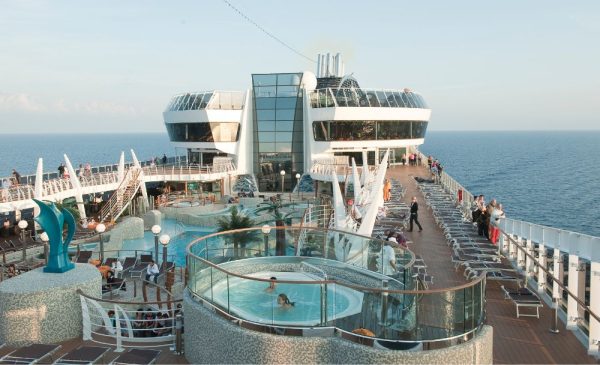 The deck and pool area aboard the MSC Splendida from MSC Cruises