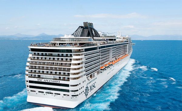 An aerial view of the MSC Splendida from MSC Cruises