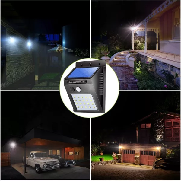 Wall Mount 20 LED Motion Sensor Solar Lights_8