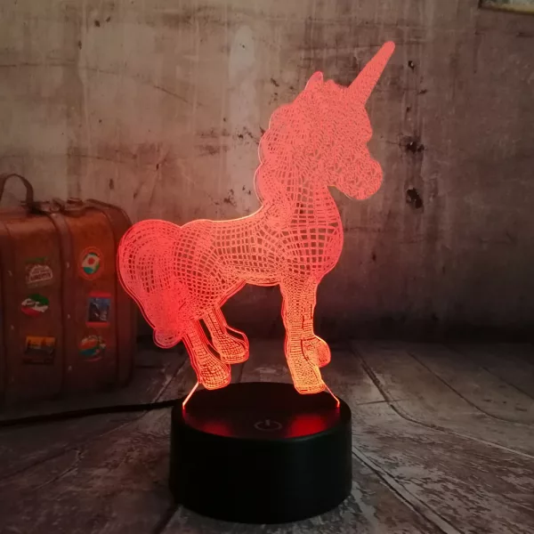 3D Unicorn Night Light with Remote Control- USB Interface_1