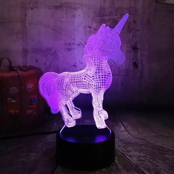 3D Unicorn Night Light with Remote Control- USB Interface_2