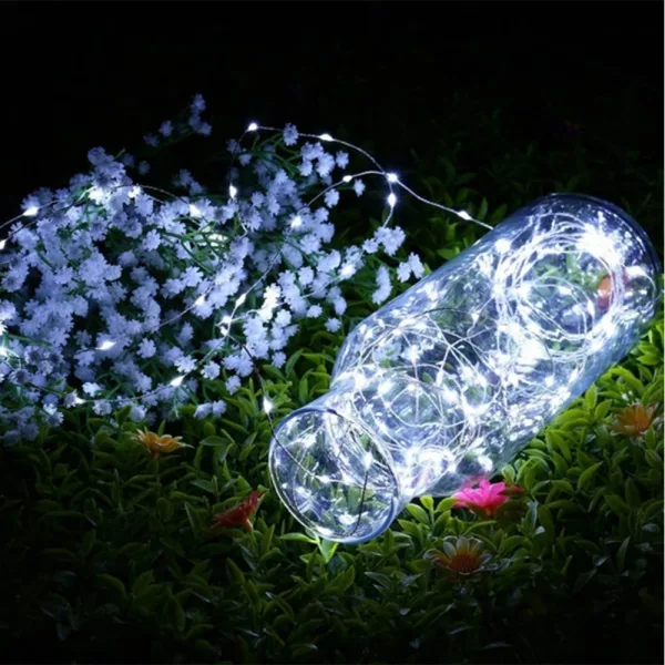 Waterproof Outdoor Solar LED Strip Mini String Lights 20M_3