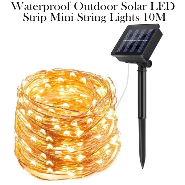 Waterproof Outdoor Solar LED Strip Mini String Lights 20M_8