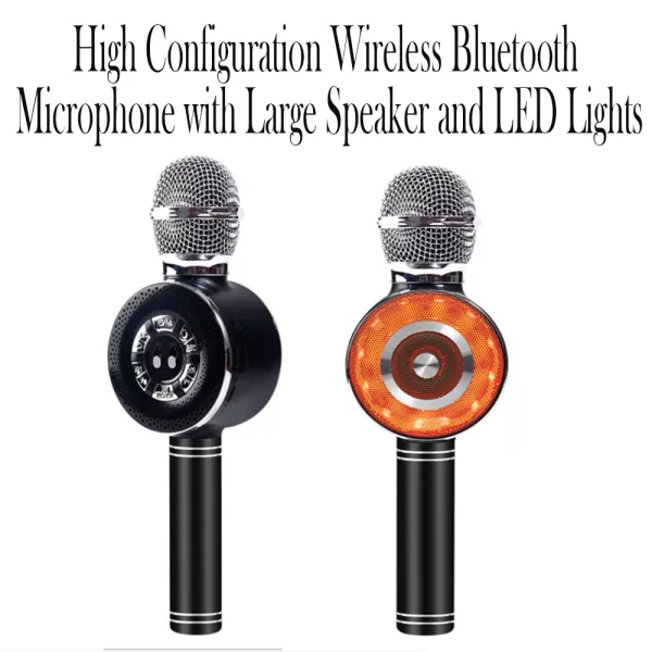 Wireless Bluetooth Microphone with Large Speaker and LED Lights- USB Charging_4