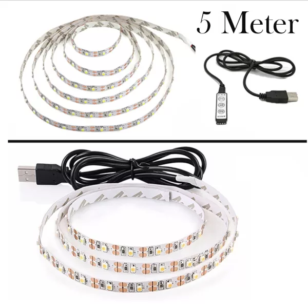 5v USB Interface RGB LED Light Strip Room Light with 3 Key Controller_4