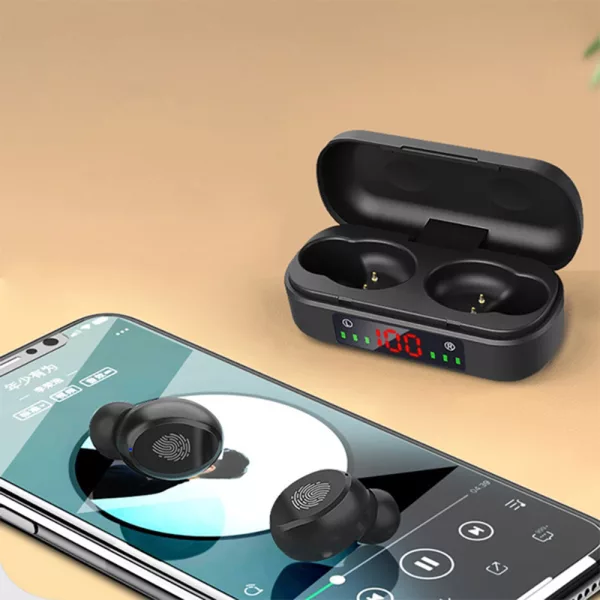 Wireless Earphones 8D Bass Stereo Waterproof Hands-free Headset- USB Charging_1