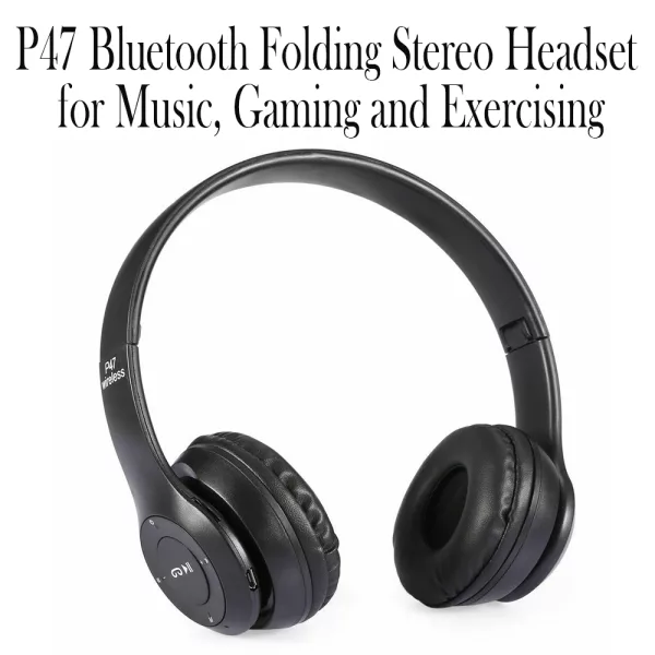 Bluetooth Folding Stereo Headset for Music Gaming- USB Charging_3