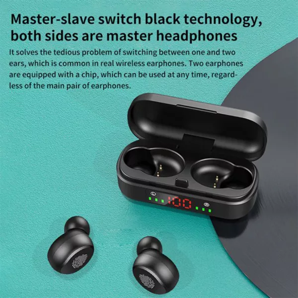 Wireless Earphones 8D Bass Stereo Waterproof Hands-free Headset- USB Charging_7