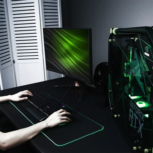 RGB LED Non-Slip Luminous Mouse Pad for Gaming PC Keyboard_2