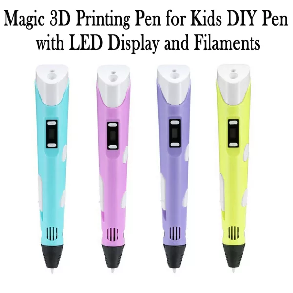 Magic 3D Printing Pen for Kids DIY Pen with LED Display and Filaments_5